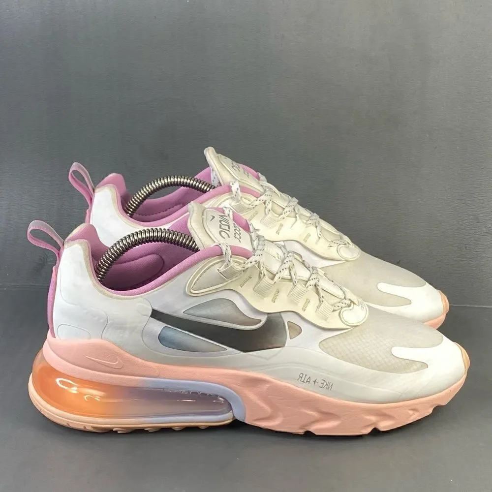 Nike Air Max 270 React Washed Coral sneaker athletic shoes womens size 9